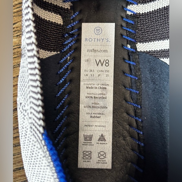 Rothy’s‎ Pointed Toe Knit Flats Striped Toe Washable Women’s 8 - Picture 5 of 7